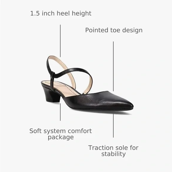 Life Stride Black Slingback Heels - Picture 2 of 5